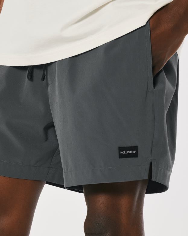Bottoms Hollister Men Hybrid Shorts 5\\ 488201101 Dark Grey